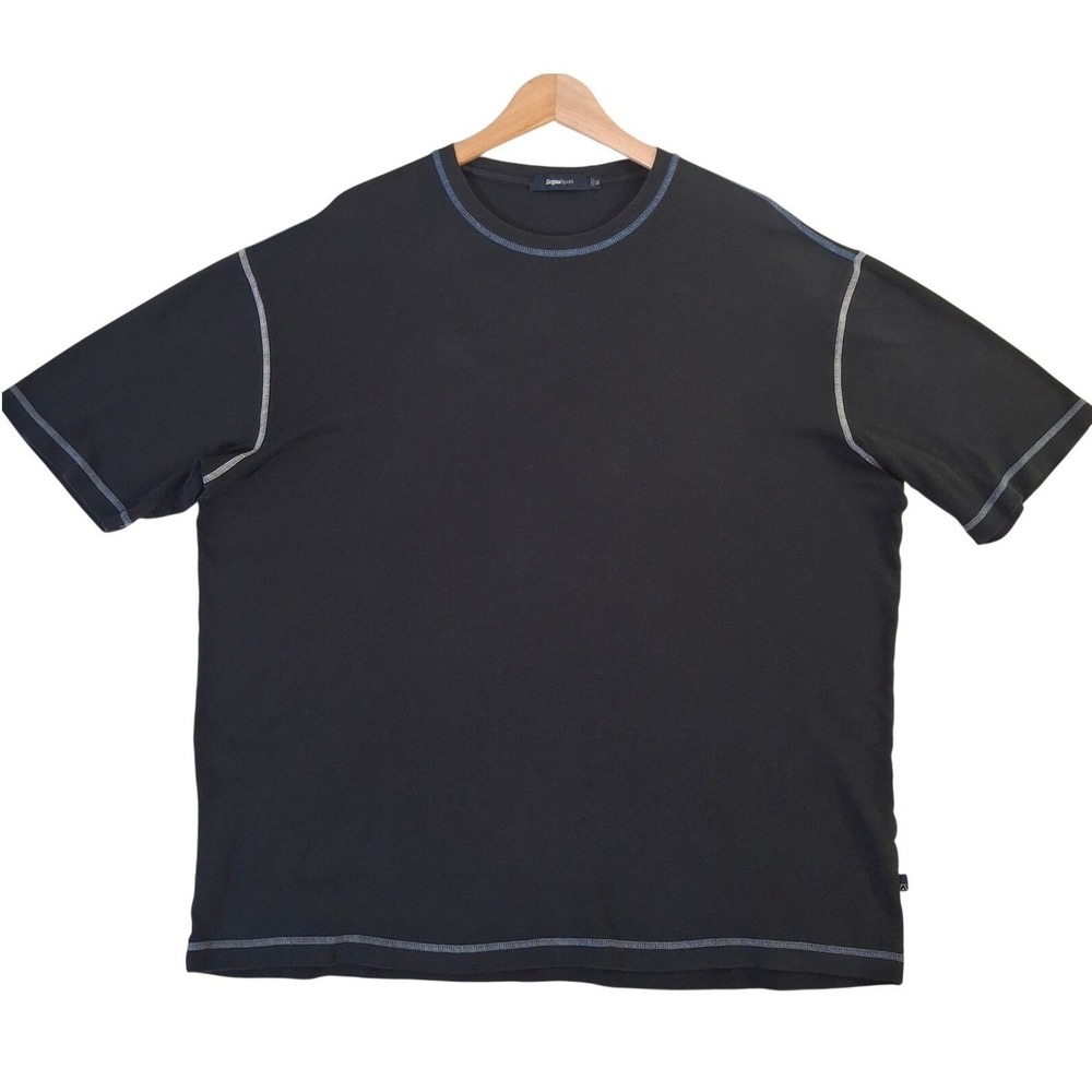 Zegna Sport Mens XL Black Cotton Short Sleeve T-Shirt Contrast Stitching